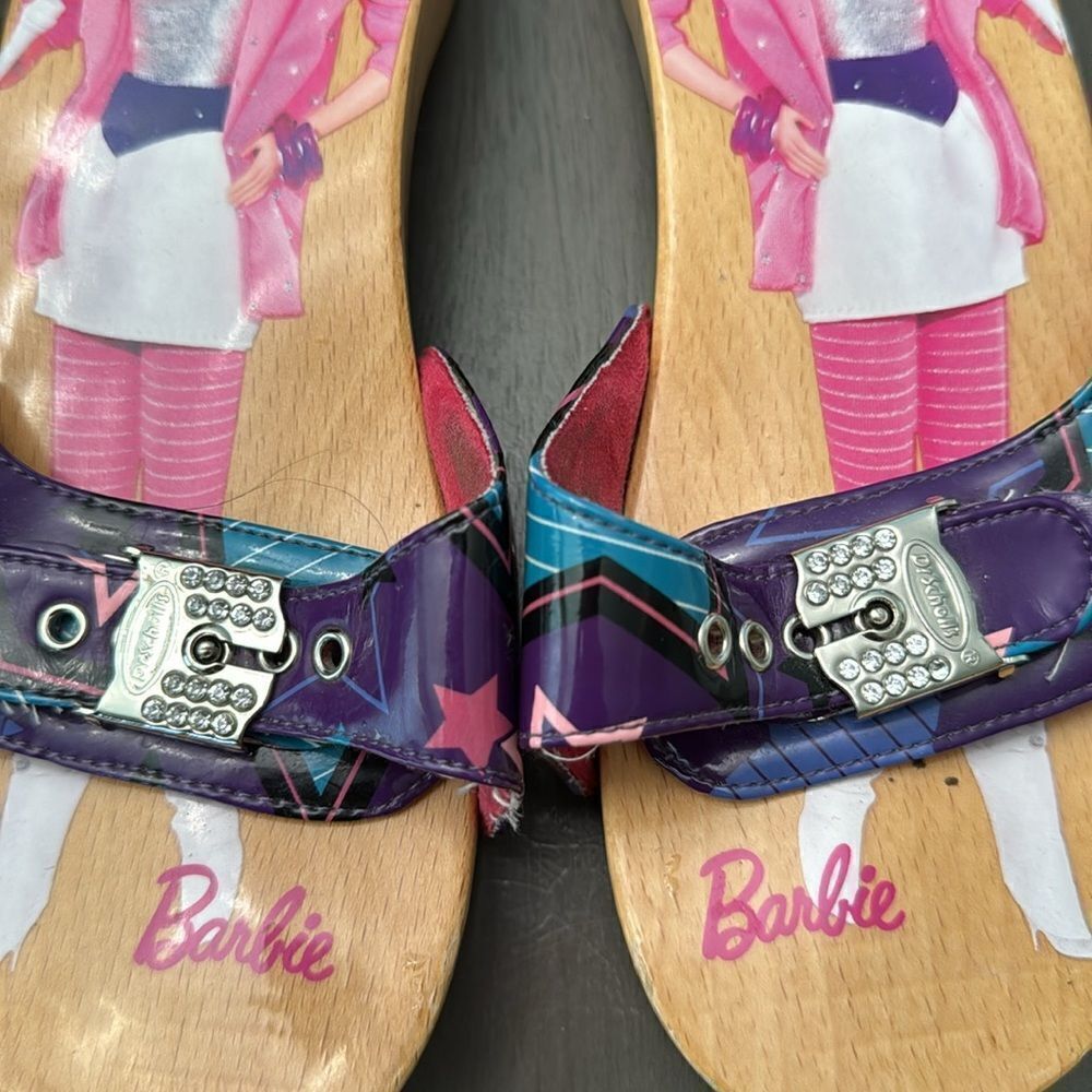 Dr. Scholl's Wood Star Barbie & the rockers Doll Slides size 9 - Picture 7 of 11